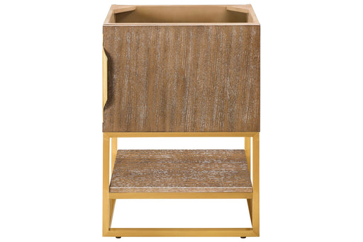 Columbia 24" Single Vanity Cabinet, Latte Oak, Radiant Gold - Luxe Vanity & Tub