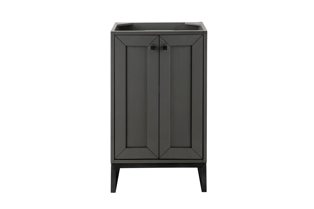 Chianti 20" Single Vanity Cabinet, Mineral Gray, Matte Black - Luxe Vanity & Tub