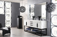 Columbia 72" Double Vanity, Glossy White, Matte Black w/ Glossy White Composite Stone Top - Luxe Vanity & Tub