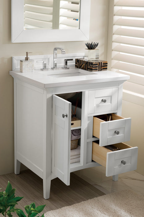 Palisades 30" Single Bathroom Vanity Single Bathroom Vanity James Martin Vanities Arctic Fall Solid Surface 