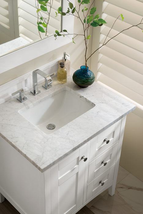 Palisades 30" Single Bathroom Vanity Single Bathroom Vanity James Martin Vanities Eternal Serena Quartz 