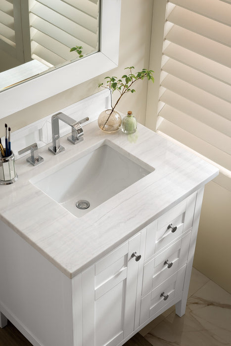 Palisades 30" Single Bathroom Vanity Single Bathroom Vanity James Martin Vanities Ethereal Noctis Quartz 