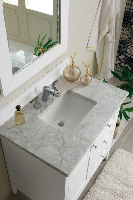 Palisades 36" Single Bathroom Vanity Single Bathroom Vanity James Martin Vanities Bright White Eternal Marfil Quartz 