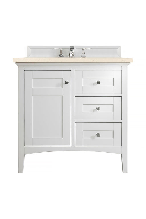 Palisades 36" Single Bathroom Vanity Single Bathroom Vanity James Martin Vanities Bright White Arctic Fall Solid Surface 