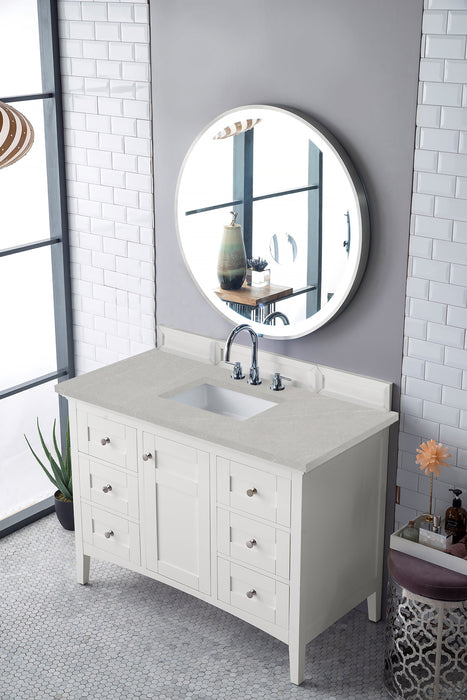 Palisades 48" Single Bathroom Vanity Single Bathroom Vanity James Martin Vanities White Zeus Quartz 