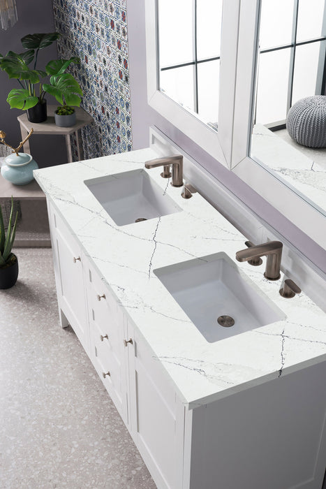 Palisades 60" Double Bathroom Vanity Single Bathroom Vanity James Martin Vanities Eternal Jasmine Quartz 