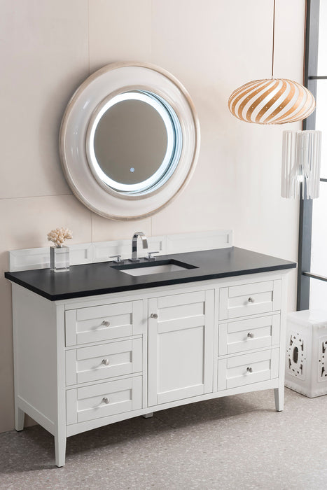 Palisades 60" Single Bathroom Vanity Single Bathroom Vanity James Martin Vanities Bright White Eternal Serena Quartz 