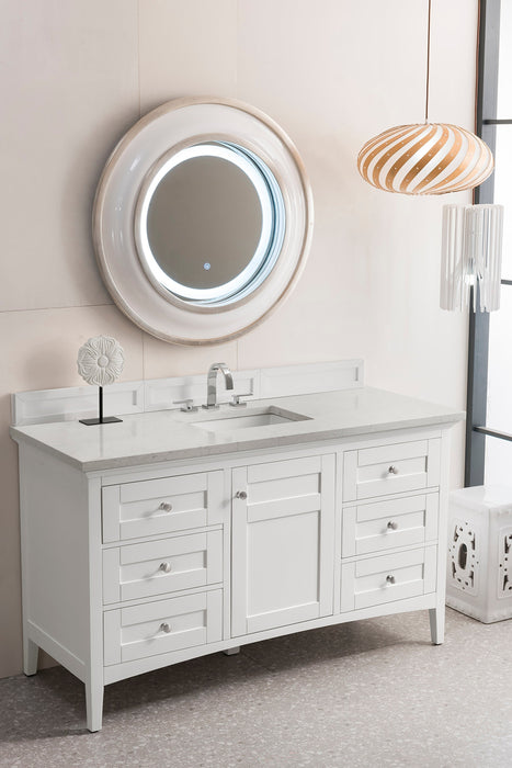 Palisades 60" Single Bathroom Vanity Single Bathroom Vanity James Martin Vanities Bright White Eternal Marfil Quartz 