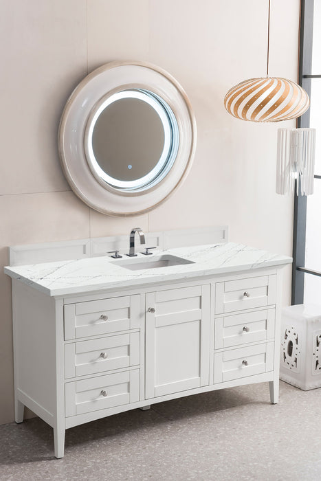 Palisades 60" Single Bathroom Vanity Single Bathroom Vanity James Martin Vanities Bright White Eternal Jasmine Quartz 