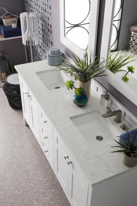 Palisades 72" Double Bathroom Vanity Single Bathroom Vanity James Martin Vanities Bright White Carrara White Marble 