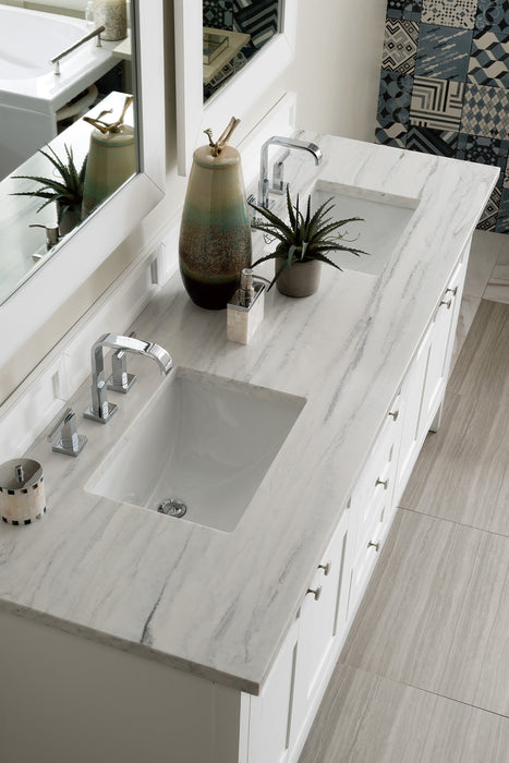 Palisades 72" Double Bathroom Vanity Single Bathroom Vanity James Martin Vanities Bright White Eternal Marfil Quartz 