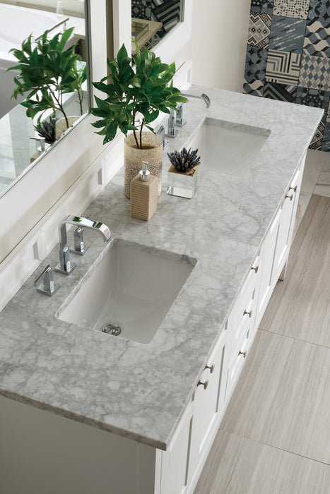 Palisades 72" Double Bathroom Vanity Single Bathroom Vanity James Martin Vanities Bright White Arctic Fall Solid Surface 