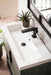 Columbia 31.5" Single Vanity, Ash Gray, Matte Black, w/ White Glossy Composite Stone Top - Luxe Vanity & Tub