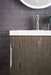 Columbia 24" Single Vanity, Ash Gray, Brushed Nickel w/ White Glossy Composite Stone Top - Luxe Vanity & Tub