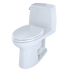 TOTO Eco UltraMax One Piece Elongated 1.28 GPF Toilet with E-Max Flush System - SoftClose Seat Included - Luxe Vanity & Tub