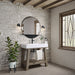 Auburn 36" Single Sink Console, Weathered Timber w/ Glossy White Mineral Composite Stone Top - Luxe Vanity & Tub