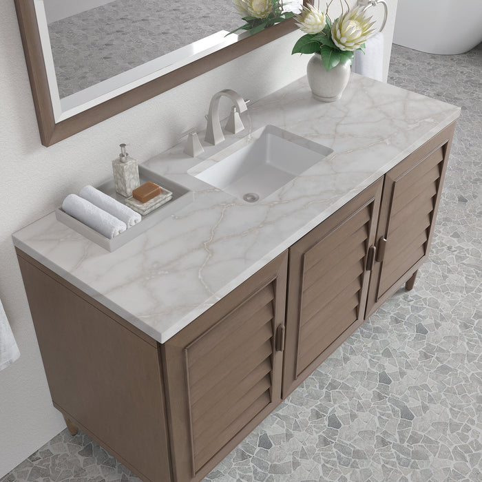 Portland 60" Single Bathroom Vanity in Whitewashed Walnut