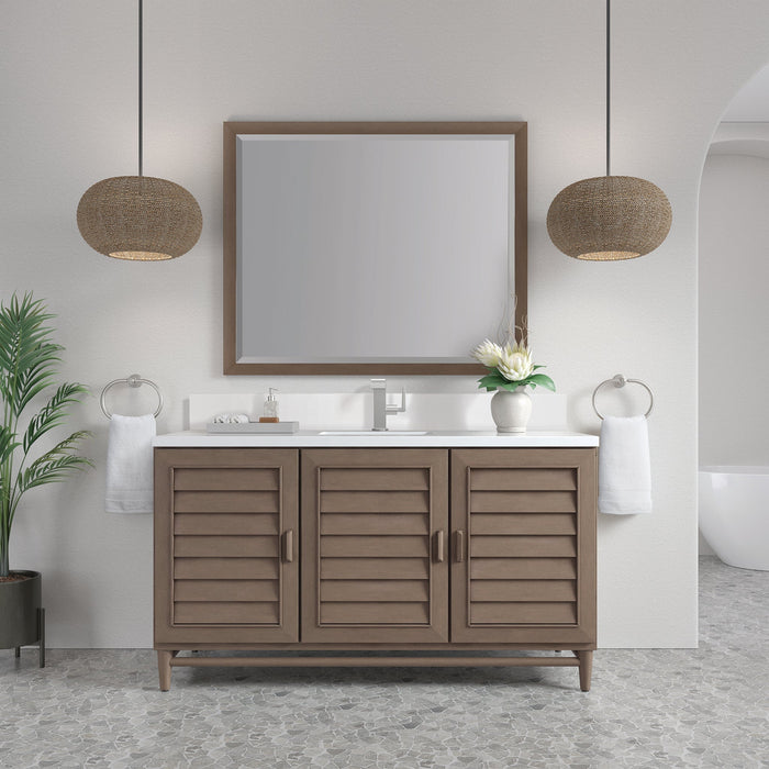 Portland 60" Single Bathroom Vanity in Whitewashed Walnut