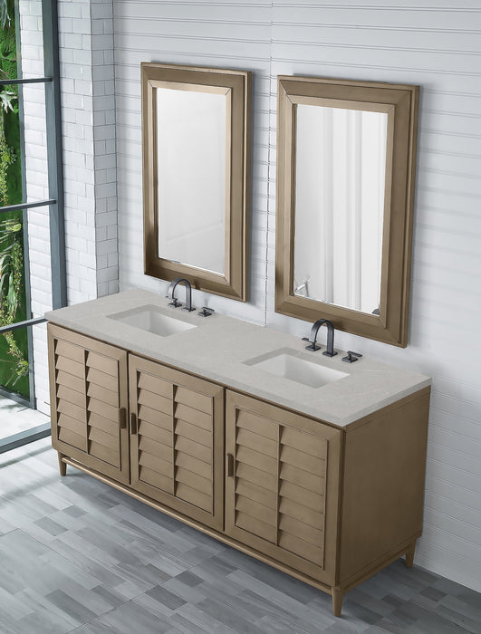 Portland 72" Double Bathroom Vanity in Whitewashed Walnut Double bathroom Vanity James Martin Vanities Lime Delight Quartz 