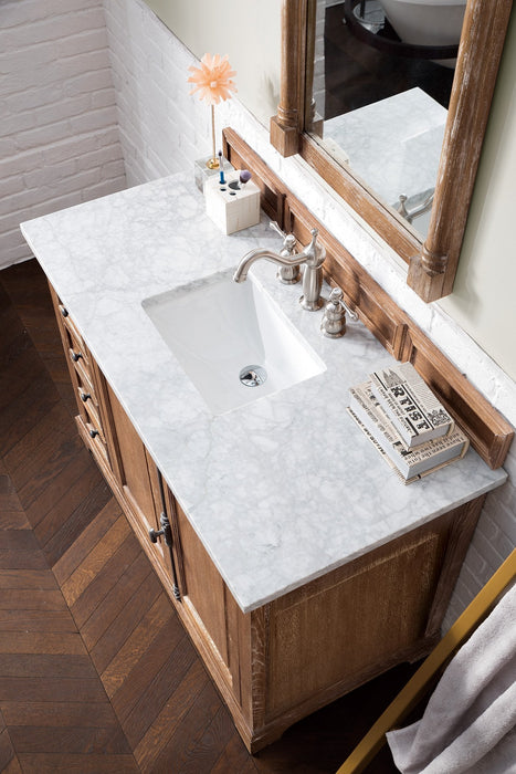 Providence 48" Single Bathroom Vanity in Driftwood Single Bathroom Vanity James Martin Vanities Ethereal Noctis Quartz 