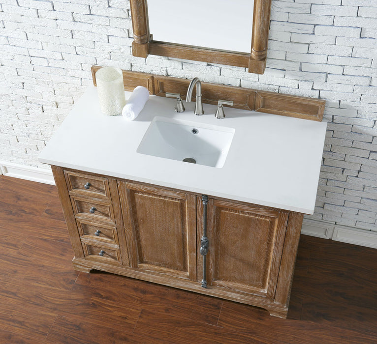 Providence 48" Single Bathroom Vanity in Driftwood Single Bathroom Vanity James Martin Vanities Eternal Marfil Quartz 