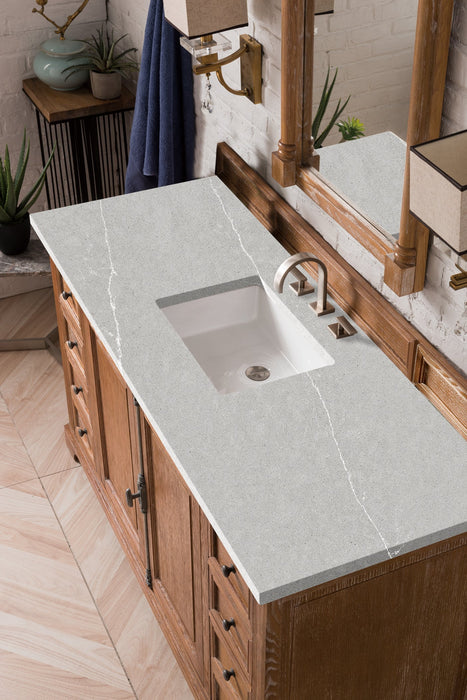 Providence 60" Single Bathroom Vanity in Driftwood Single Bathroom Vanity James Martin Vanities Eternal Jasmine Pearl Quartz 