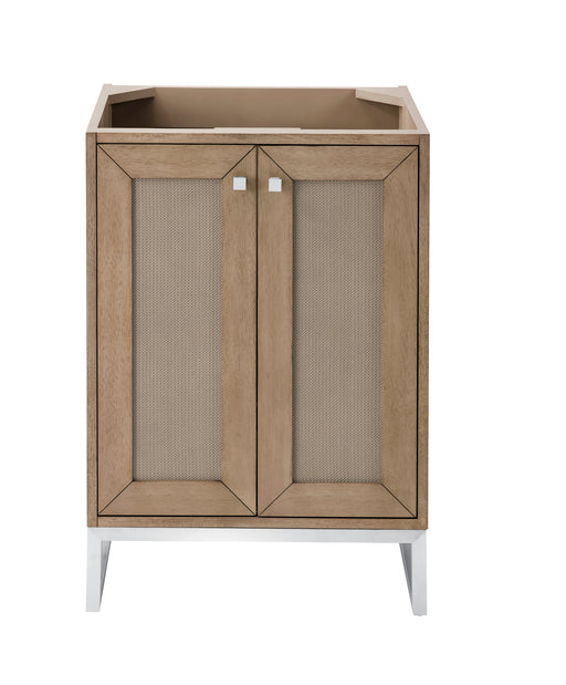 Chianti 24" Single Vanity Cabinet, Whitewashed Walnut, Brushed Nickel - Luxe Vanity & Tub