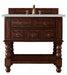 Castilian 36" Single Vanity, Aged Cognac w/ 3 CM Eternal Serena Quartz Top - Luxe Vanity & Tub