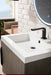 Columbia 24" Single Vanity, Ash Gray, Matte Black w/ White Glossy Composite Stone Top - Luxe Vanity & Tub