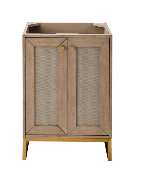 Chianti 24" Single Vanity Cabinet, Whitewashed Walnut, Radiant Gold - Luxe Vanity & Tub