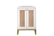 Chianti 24" Single Vanity Cabinet, Glossy White, Radiant Gold - Luxe Vanity & Tub