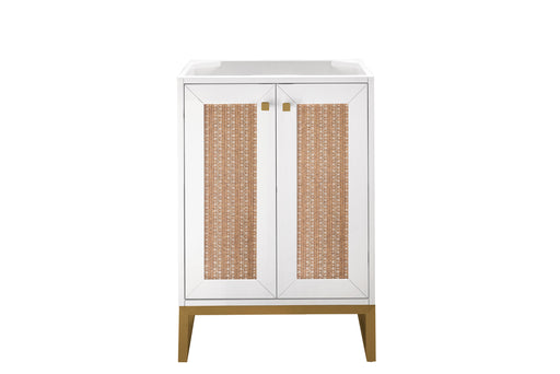 Chianti 24" Single Vanity Cabinet, Glossy White, Radiant Gold - Luxe Vanity & Tub