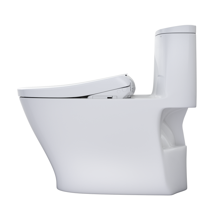 TOTO Nexus 1.28 GPF One Piece Elongated Chair Height Toilet with Washlet+ S7A Auto Open Bidet Seat, Tornado Auto Flush, CEFIONTECT, EWATER+, and PREMIST - Luxe Vanity & Tub