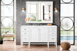 Addison 60" Single Vanity, Glossy White w/ 3 CM Carrara White Top - Luxe Vanity & Tub