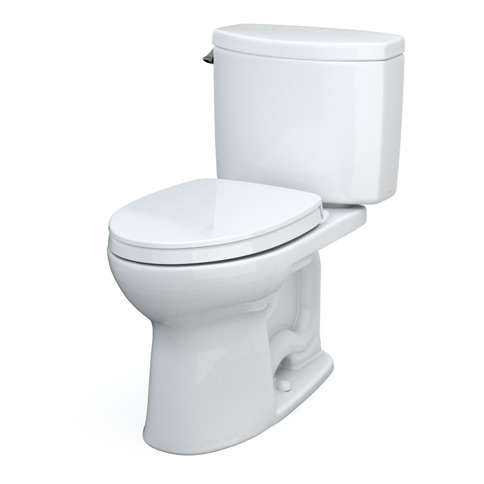 TOTO Drake II 1.28 GPF Two Piece Elongated Toilet with Left Hand Lever - Seat Included - Luxe Vanity & Tub