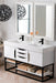 Columbia 59" Double Vanity, Glossy White, Matte Black w/ Glossy White Composite Stone Top - Luxe Vanity & Tub