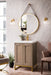 Chianti 20" Single Vanity, Whitewashed Walnut, Radiant Gold, w/ White Glossy Composite Stone Top - Luxe Vanity & Tub