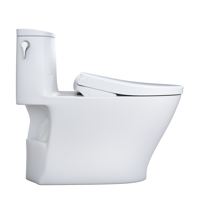 TOTO Nexus 1.28 GPF One Piece Elongated Chair Height Toilet with Washlet+ S7A Auto Open Bidet Seat, Tornado Auto Flush, CEFIONTECT, EWATER+, and PREMIST - Luxe Vanity & Tub