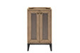 Chianti 20" Single Vanity Cabinet, Whitewashed Walnut, Matte Black - Luxe Vanity & Tub