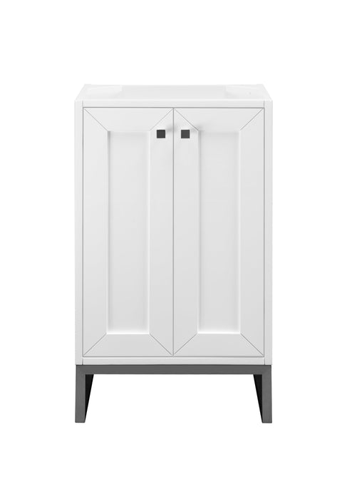 Chianti 20" Single Vanity Cabinet, Glossy White, Matte Black - Luxe Vanity & Tub