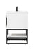 Columbia 24" Single Vanity, Glossy White, Matte Black w/ White Glossy Composite Stone Top - Luxe Vanity & Tub