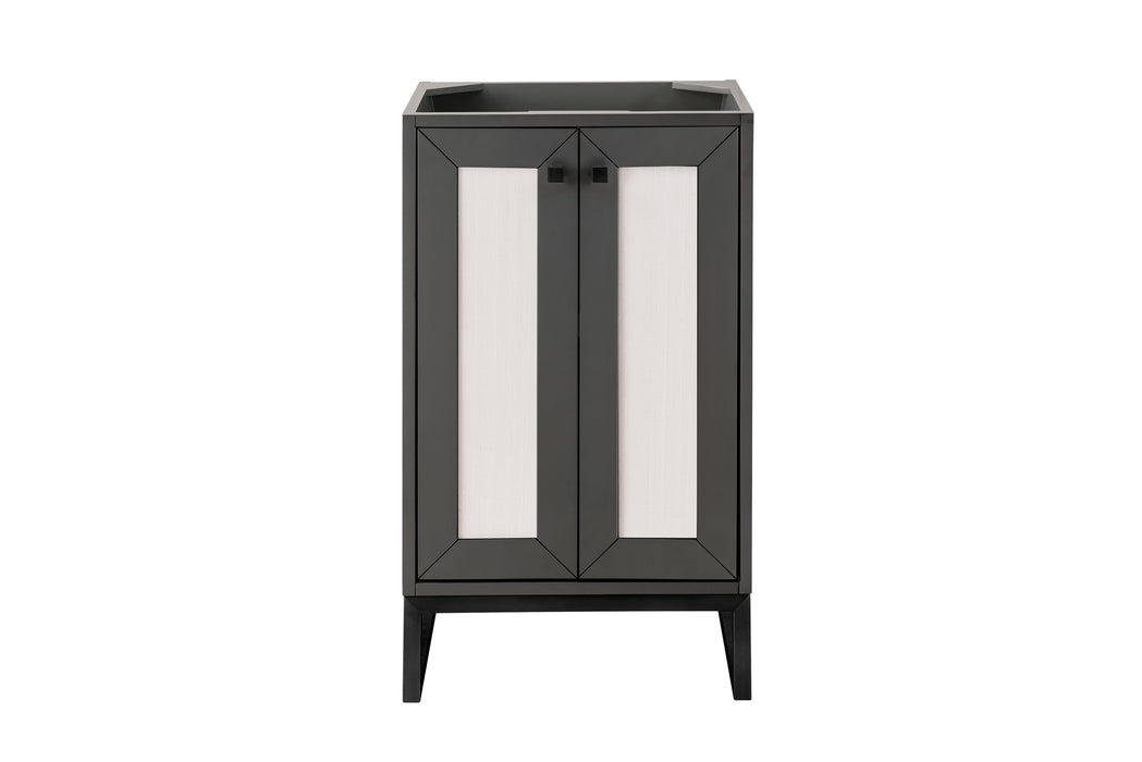 Chianti 20" Single Vanity Cabinet, Mineral Gray, Matte Black - Luxe Vanity & Tub