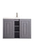 Alicante 39.5" Single Vanity, Gray Smoke w/ White Glossy Composite Stone Top - Luxe Vanity & Tub