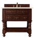 Castilian 36" Single Vanity, Aged Cognac w/ 3 CM Eternal Marfil Quartz Top - Luxe Vanity & Tub