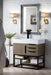 Columbia 36" Single Vanity, Ash Gray, Matte Black w/ Glossy White Composite Stone Top - Luxe Vanity & Tub