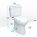 TOTO Drake 1.28 GPF Two Piece Elongated Chair Height Toilet with Left Hand Lever - Seat Included - Luxe Vanity & Tub