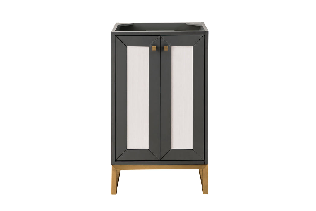 Chianti 20" Single Vanity Cabinet, Mineral Gray, Radiant Gold - Luxe Vanity & Tub