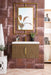 Columbia 31.5" Single Vanity, Latte Oak w/ White Glossy Composite Stone Top - Luxe Vanity & Tub