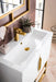 Columbia 31.5" Single Vanity, Glossy White, Radiant Gold, w/ White Glossy Composite Stone Top - Luxe Vanity & Tub