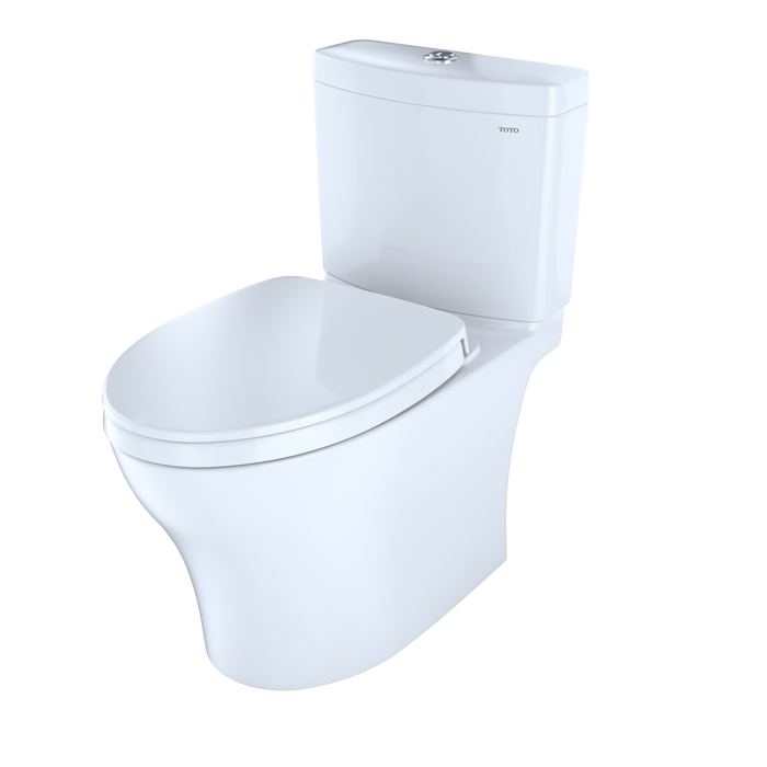 TOTO Aquia IV 0.9 / 1.28 GPF Dual Flush Two Piece Elongated Toilet with Push Button Flush - Seat Included - Luxe Vanity & Tub